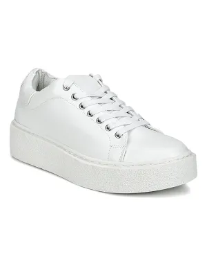 Total White Lace-Up Creepers