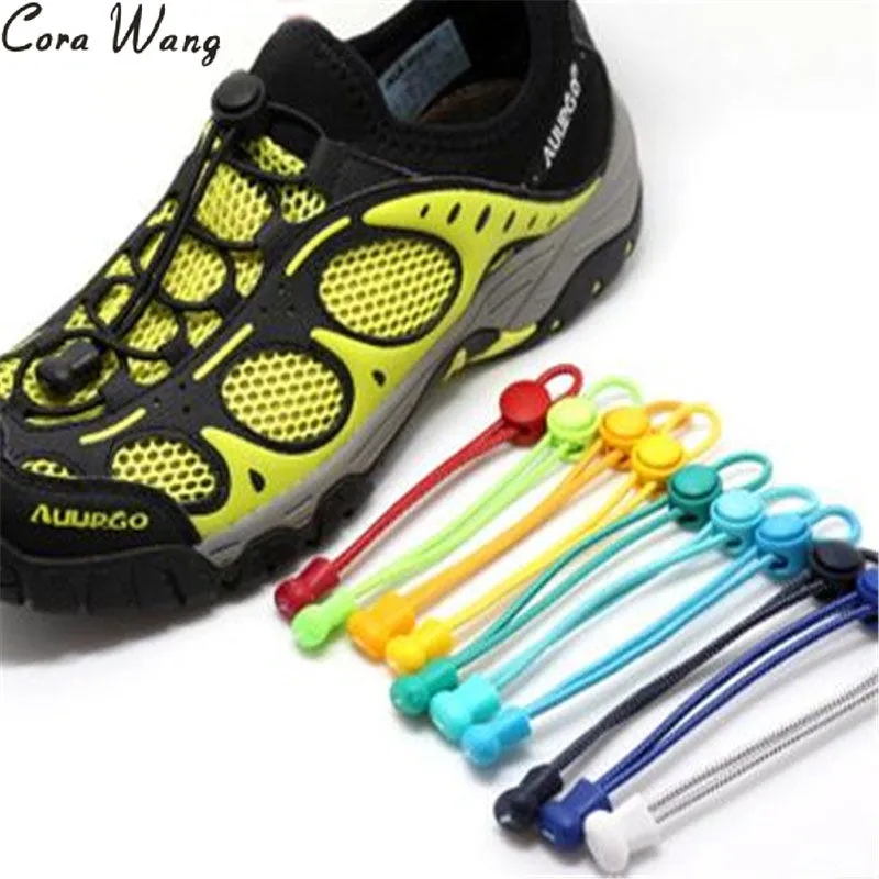 100CM 1 pair Locking no tie lazy  shoeLaces sneaker elastic Shoelaces children safe elastic shoe lace cordones zapatilla ASL666A