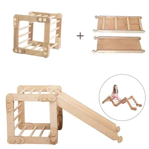 2in1 Montessori Climbing Set: Snake Ladder   Slide Board/climbing Ramp