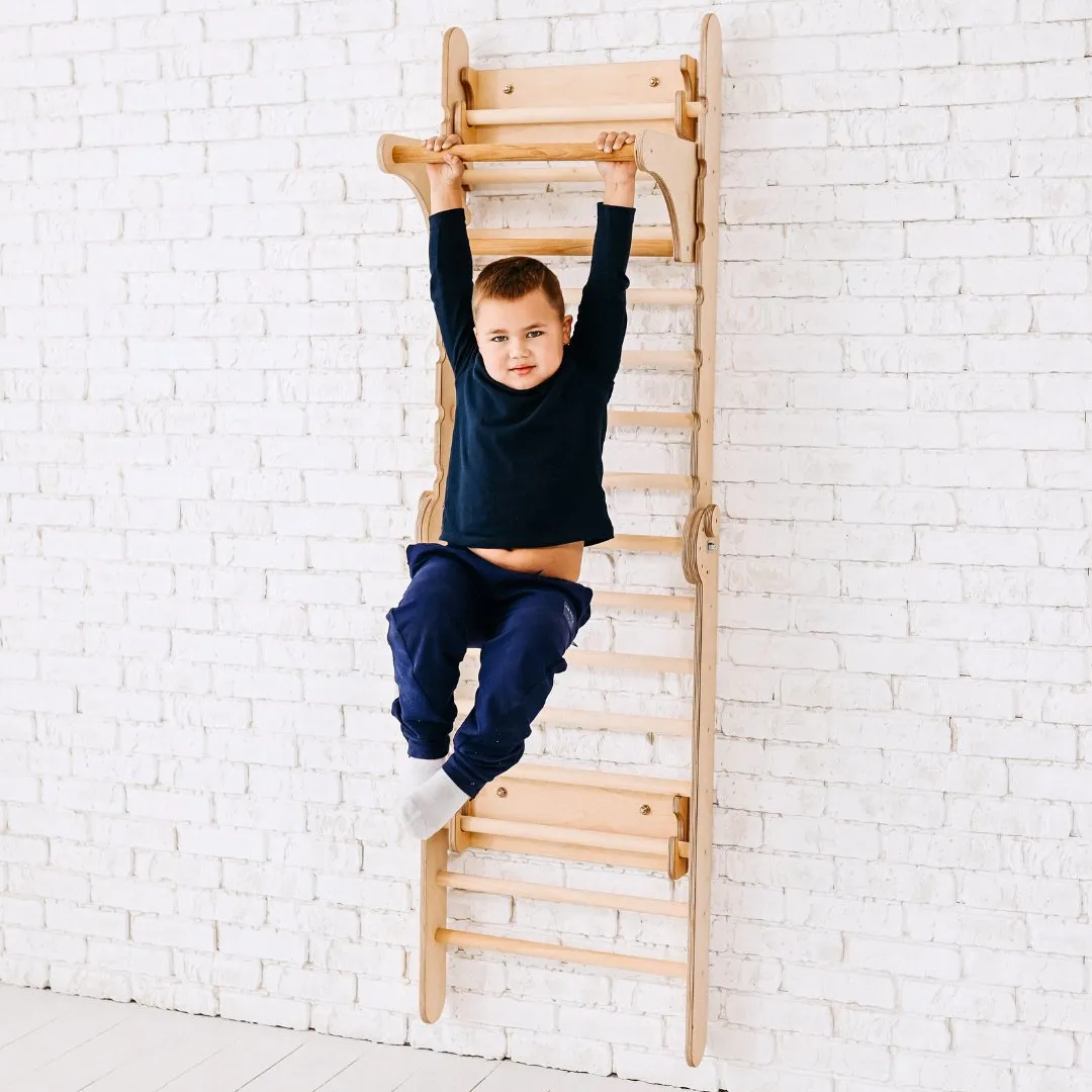 2in1 Wooden Swedish Wall / Climbing Ladder For Children   Swing Set