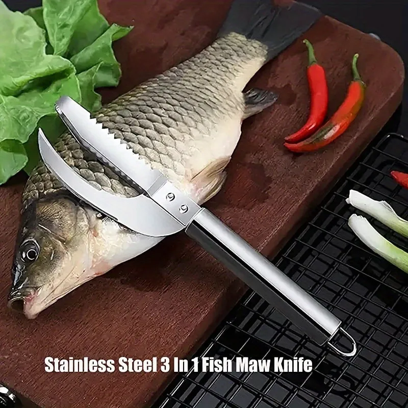 3in1 Stainless Steel Fish Tool Knife Peeler Scraper