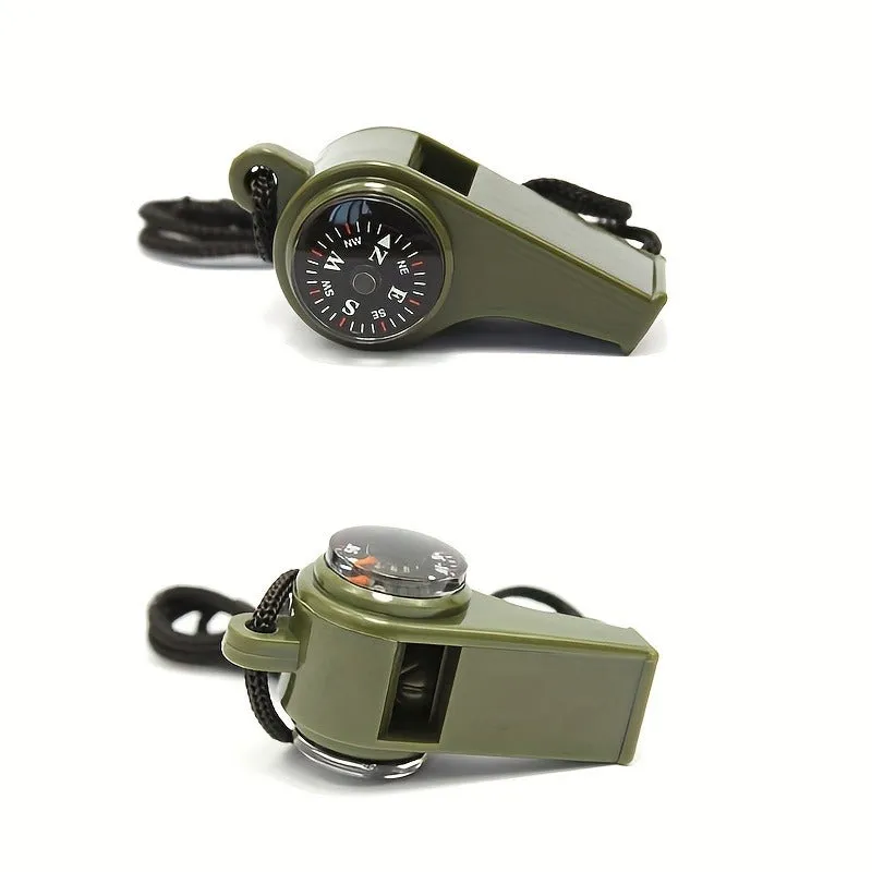 3in1 Survival Whistle Compass Thermometer for Outdoor Activities