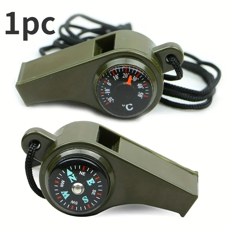 3in1 Survival Whistle Compass Thermometer for Outdoor Activities