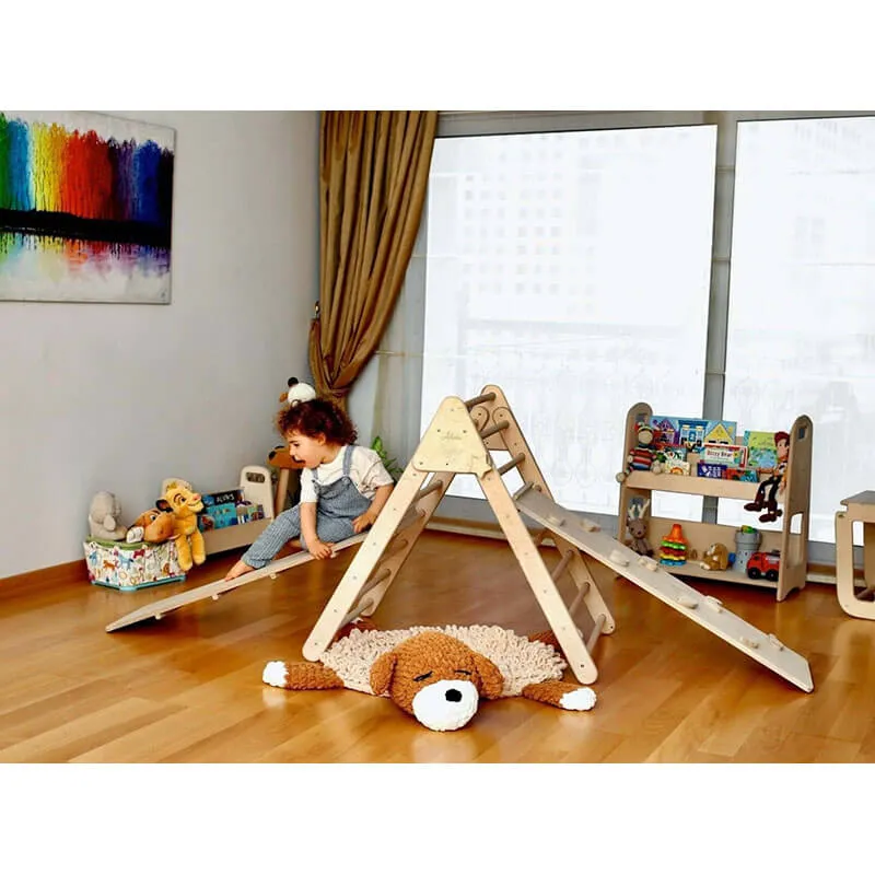 4 Pieces Montessori Climbing Set - Climbing Triangle - Arch/Rocker and 2 Ramps