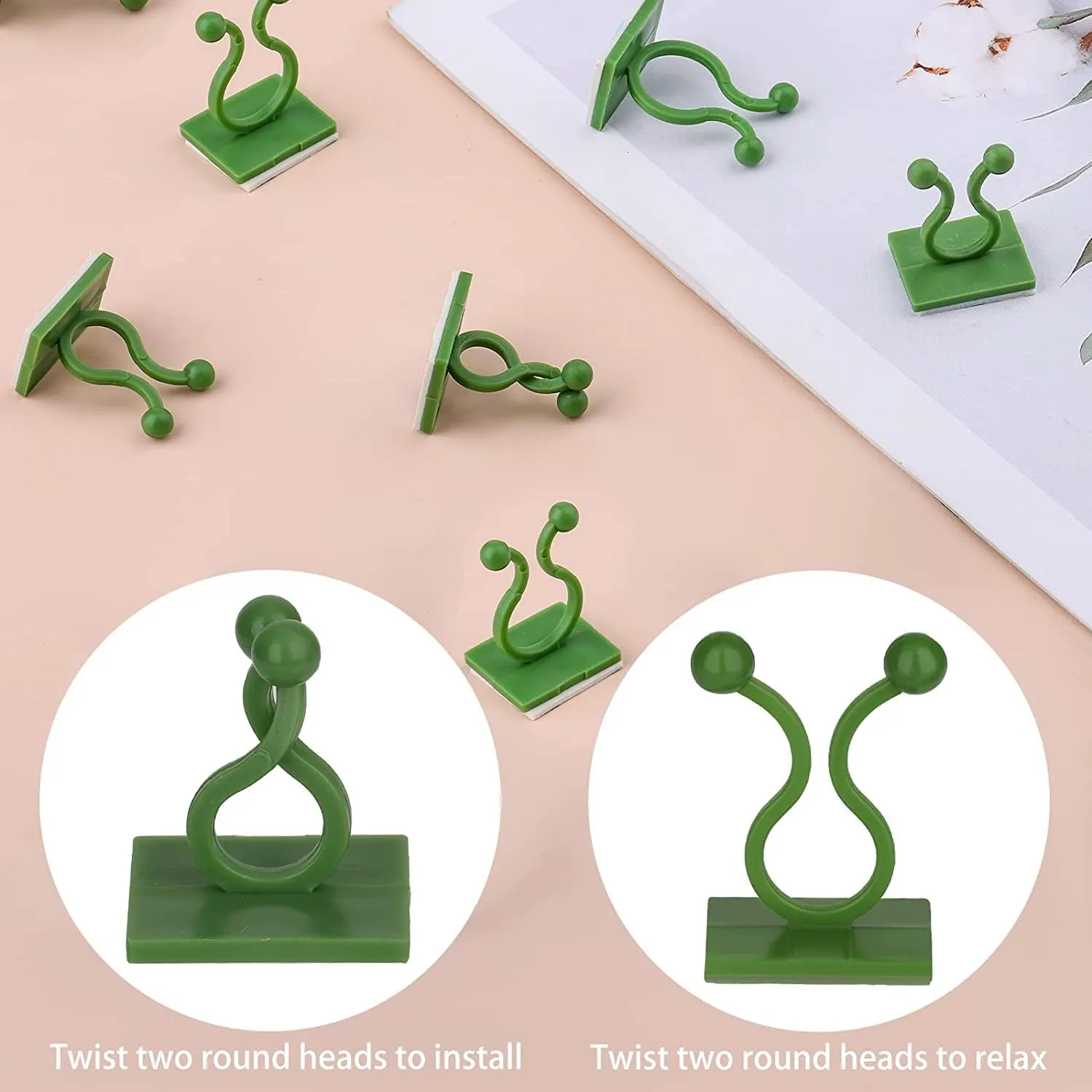 6156L Plant Climbing Wall Clips Self-Adhesive Money Plant Support Clips Vine Plant Climbing Fixing Clip