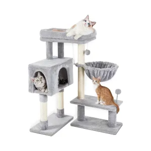 Adjustable 3-Tier 97cm Cat Tree with Sisal Posts Floofi