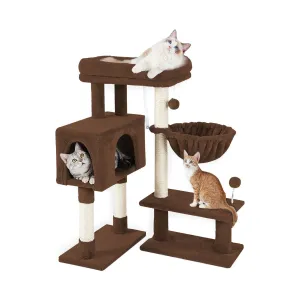 Adjustable 97cm Plush Cat Tree with Sisal Posts - Floofi