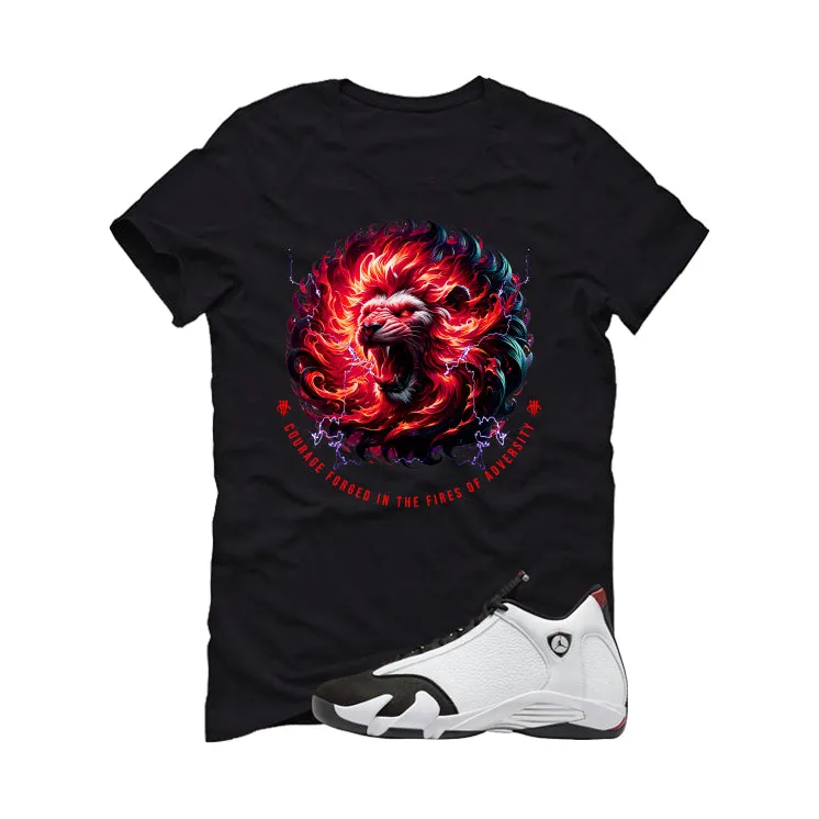 Air Jordan 14 Black Toe Black T-Shirt (Lion Courage)| illcurrency