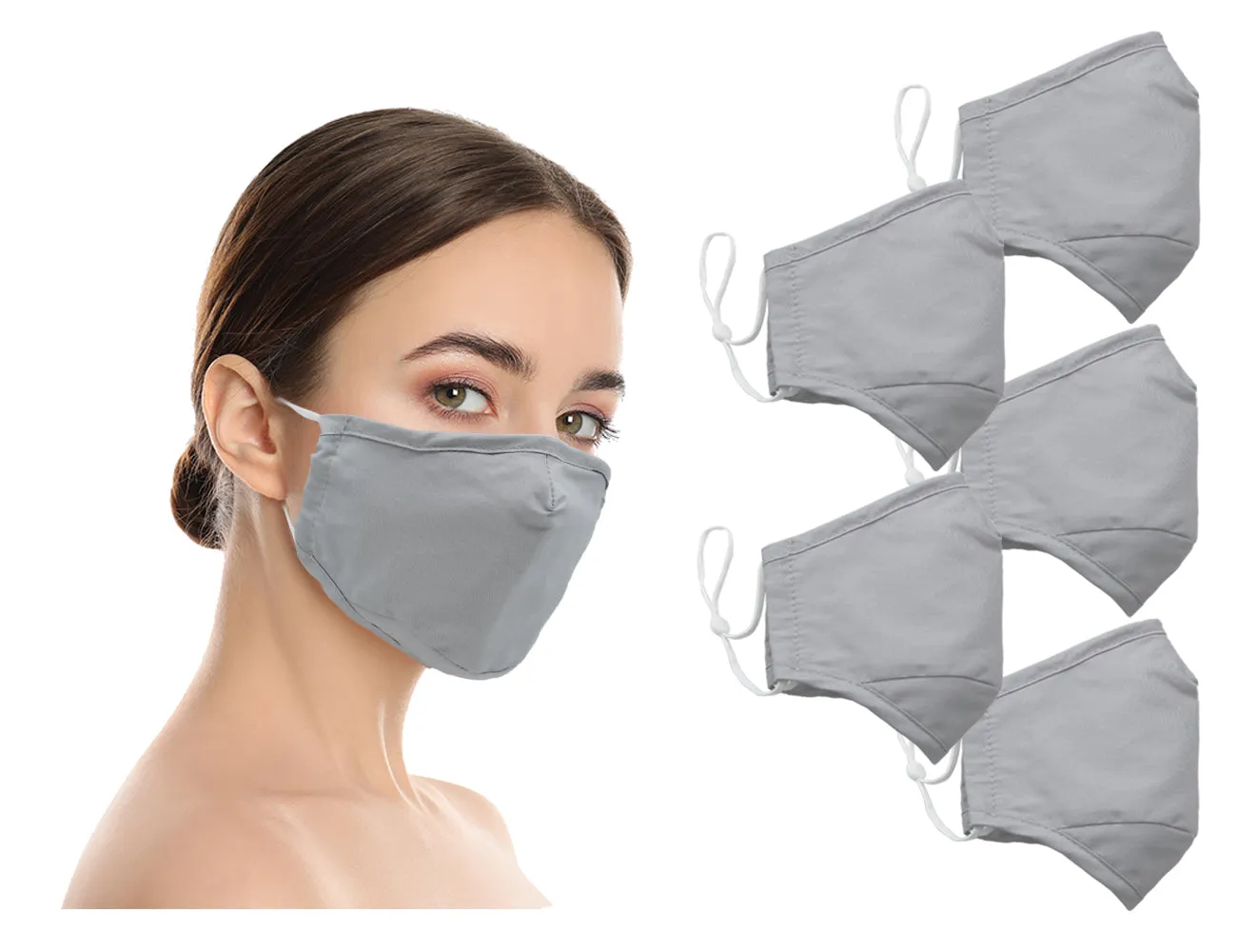 Amba7 Washable Reusable Anti-dust Cotton Cloth Face Mask Double Layer Covering 5 Pack - In Stock USA Seller