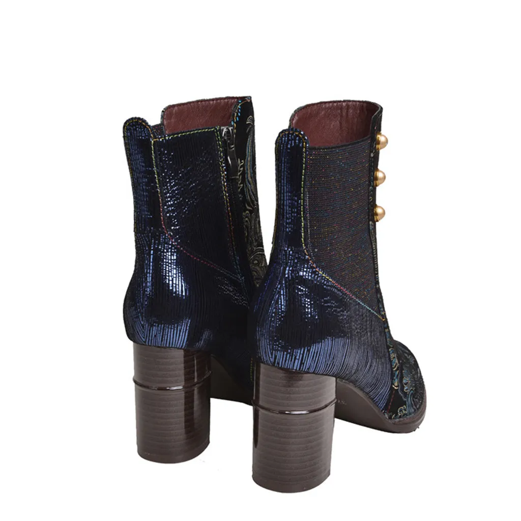 Autumn Winter Leather Thick Vintage Ankle Women's Boots | Gift Shoes 36-42