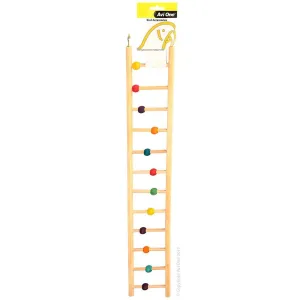 Avi One Wooden Ladder Bird Toy 12 Rung with Beads