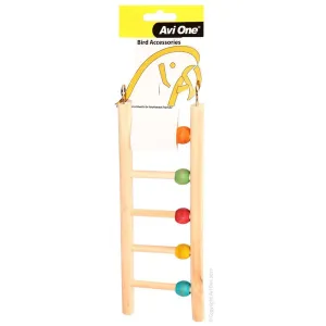 Avi One Wooden Ladder Bird Toy 5 Rung with Beads