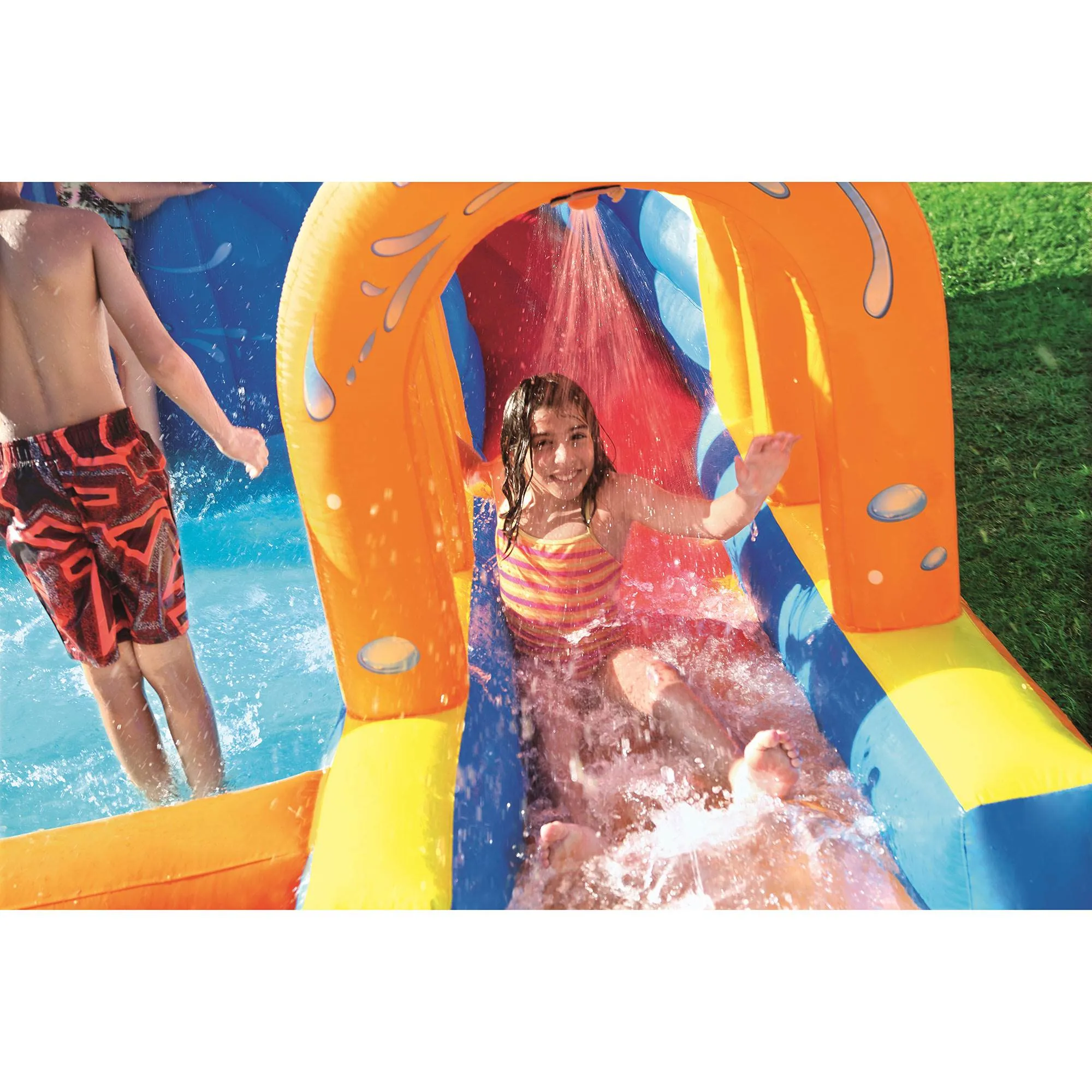 Bestway H2OGO! Hurricane Tunnel Blast Inflatable Kids Water Park Pool with Slide