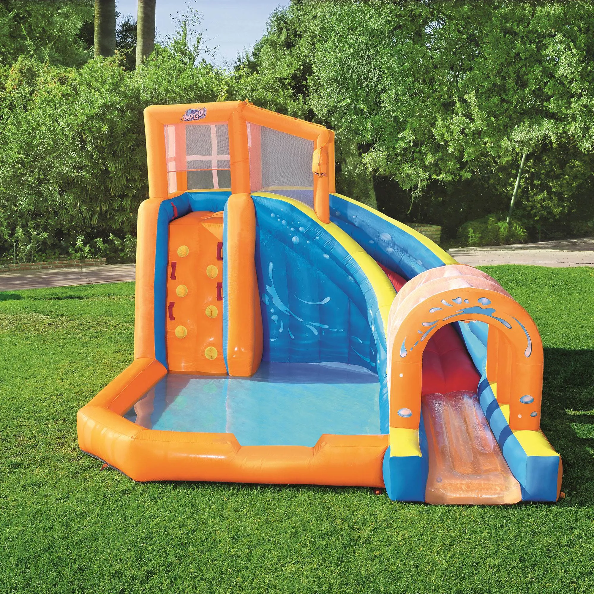 Bestway H2OGO! Hurricane Tunnel Blast Inflatable Kids Water Park Pool with Slide