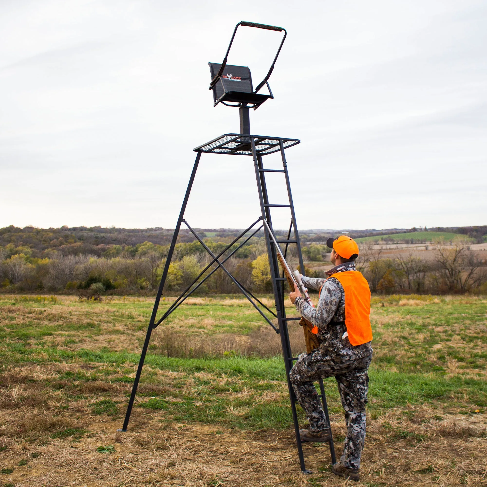 Big Game Apex Tripod Treestand with 360 Degree Seat and Shooting Rail(For Parts)