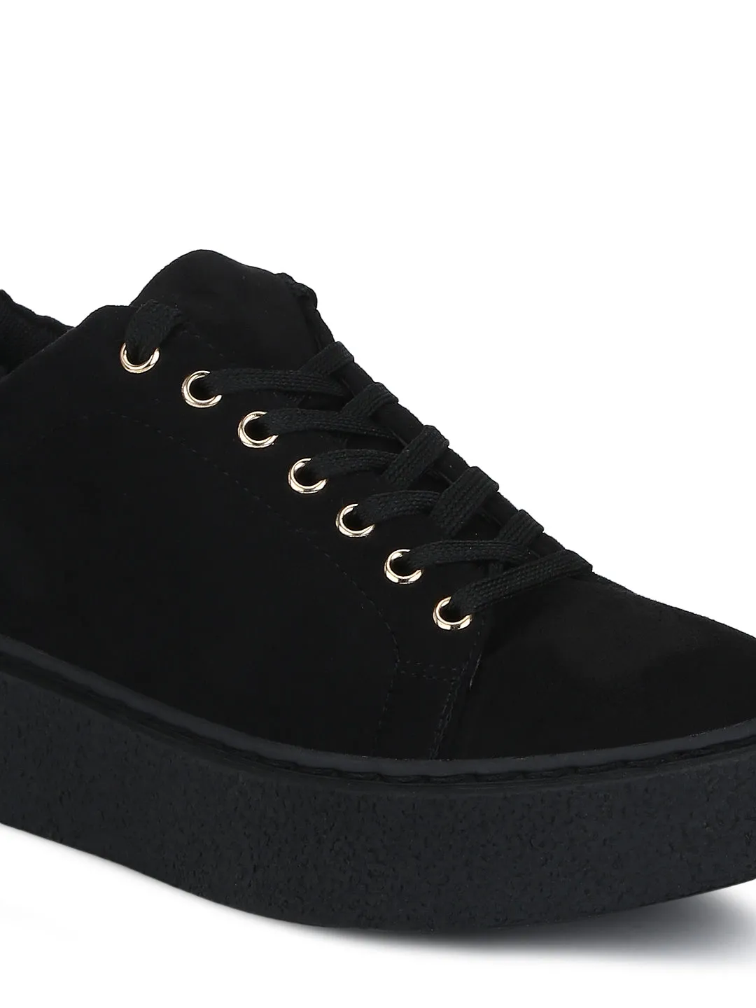 Black Suede Lace-Up Creepers