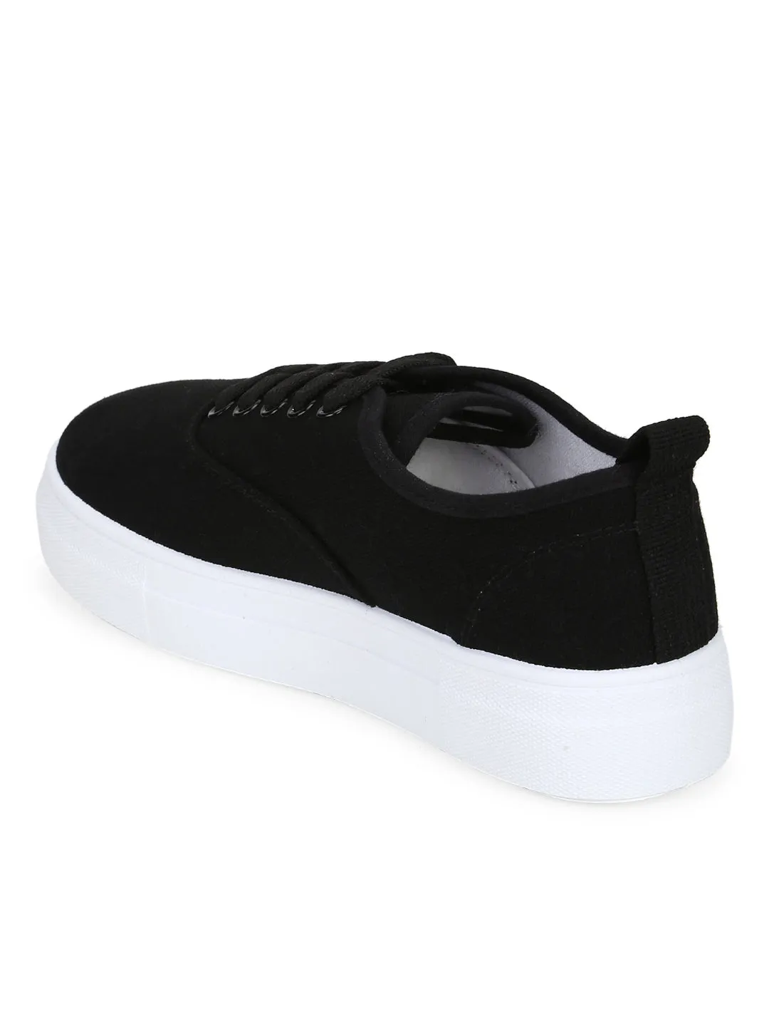 Black White Canvas Trainers