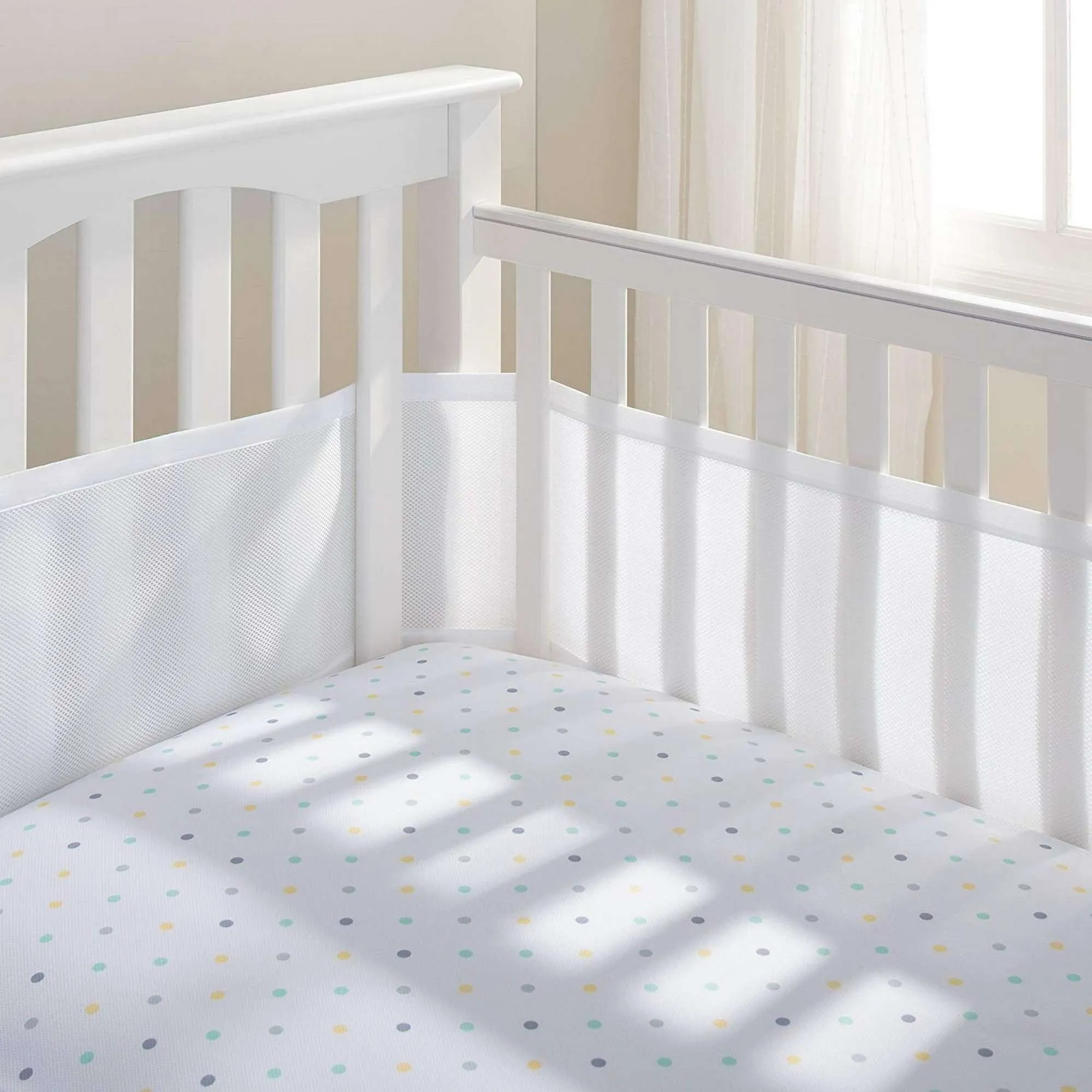 BREATHABLEBABY Breathable Mesh Crib Liner - White