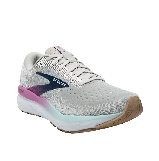 Brooks Women's Ghost 16 Sneaker - White/Grey/Estate Blue