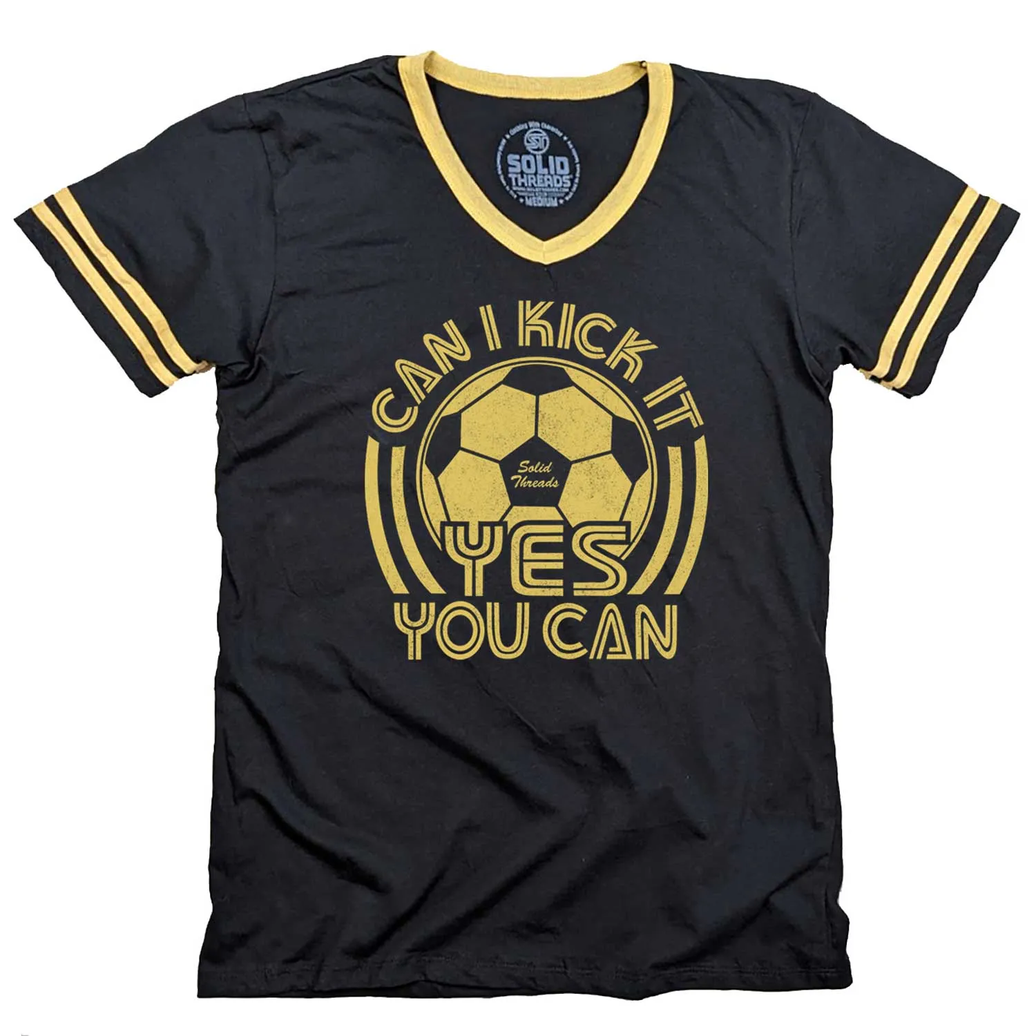 Can I Kick It Yes You Can Ringer V-Neck Tee