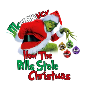 CHRISTMAS UGLY SWEATERS Pine Green T-Shirt (How the bills stole christmas)