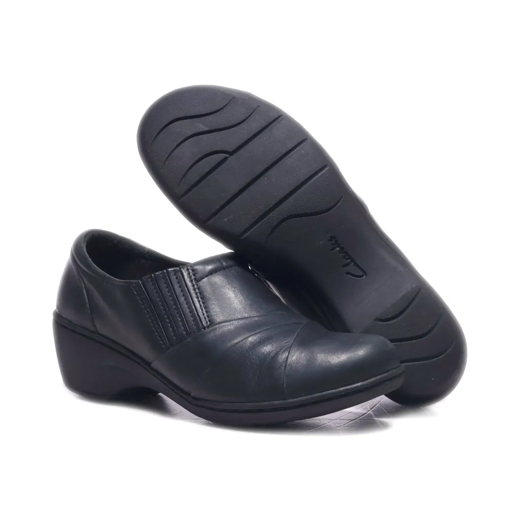 Clarks Channing Essa Slip Ons Leather Black Colour For Women