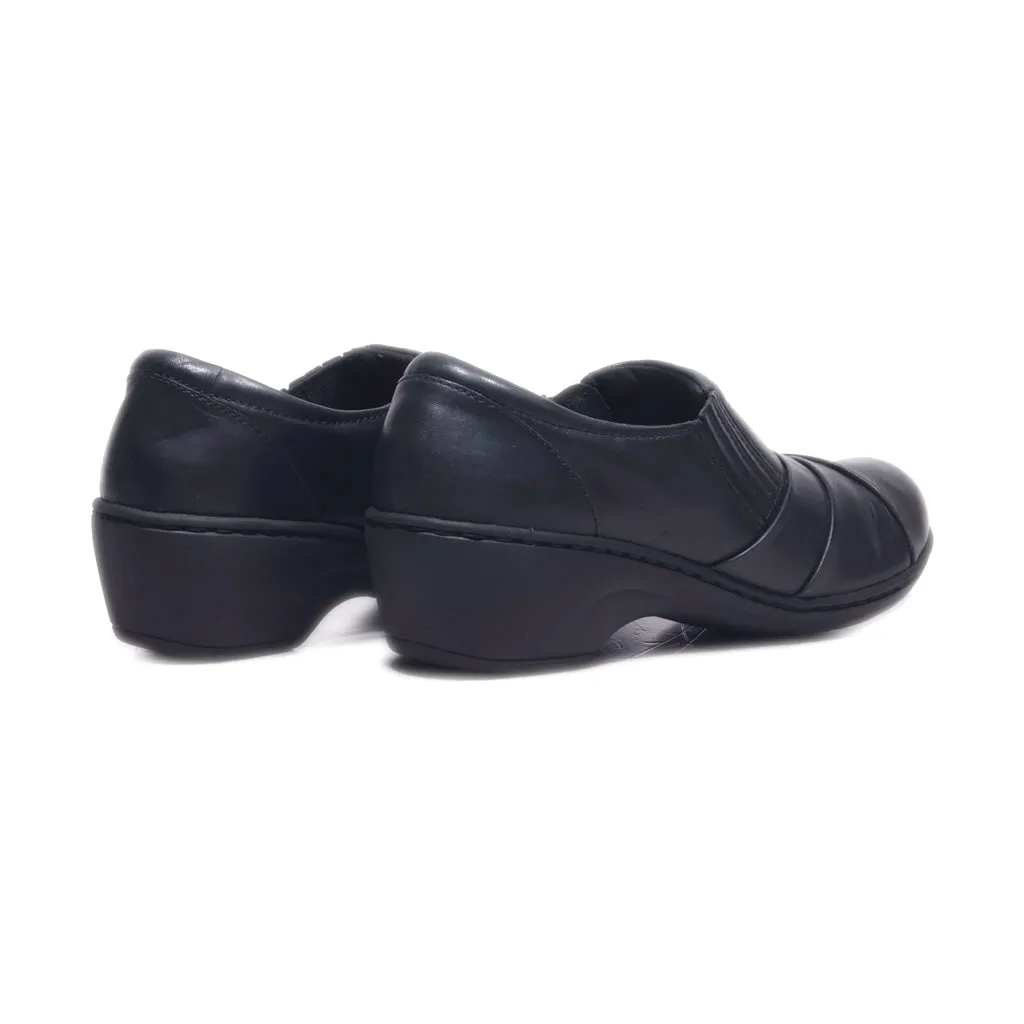 Clarks Channing Essa Slip Ons Leather Black Colour For Women