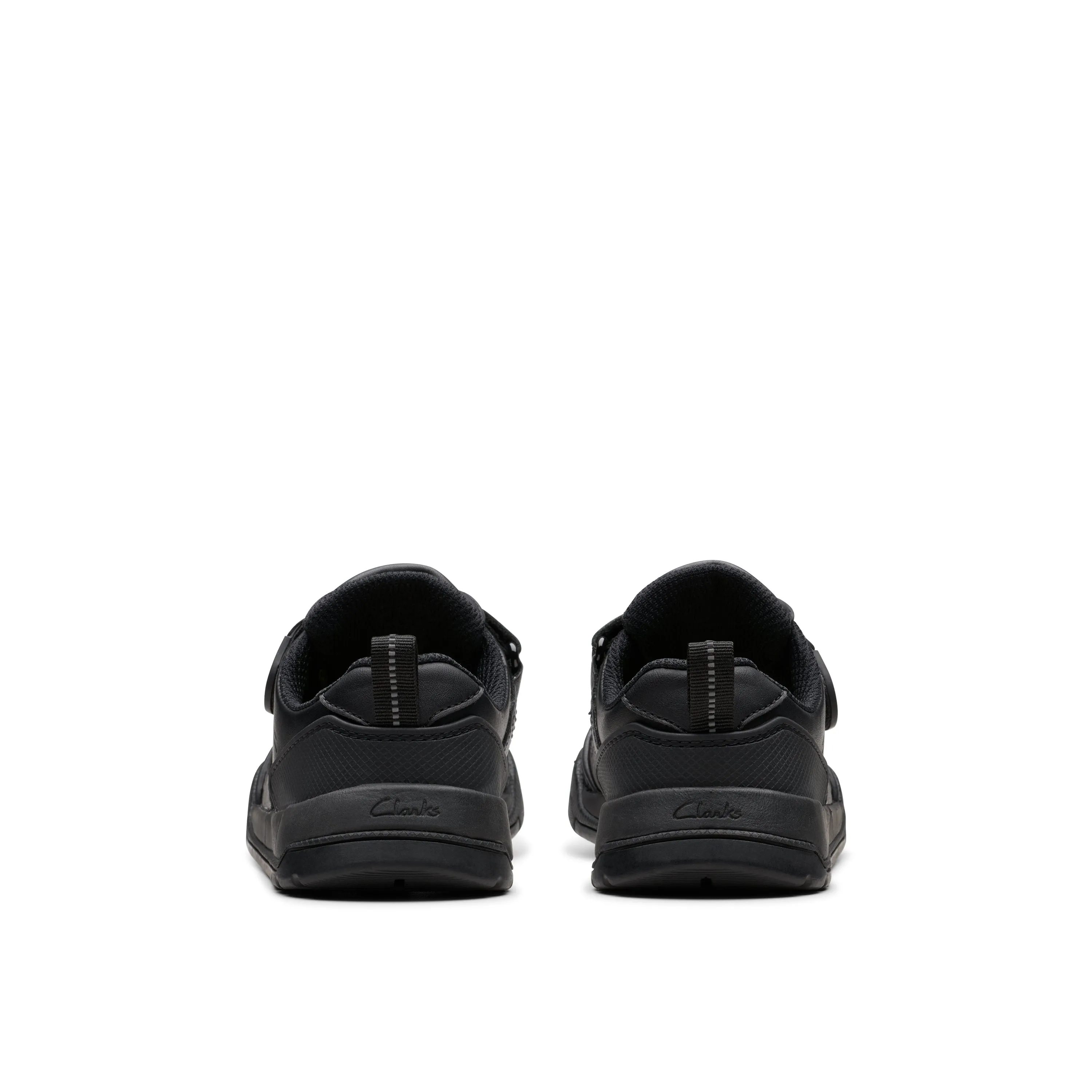 Clarks Laser Track K Boys Black School Shoes