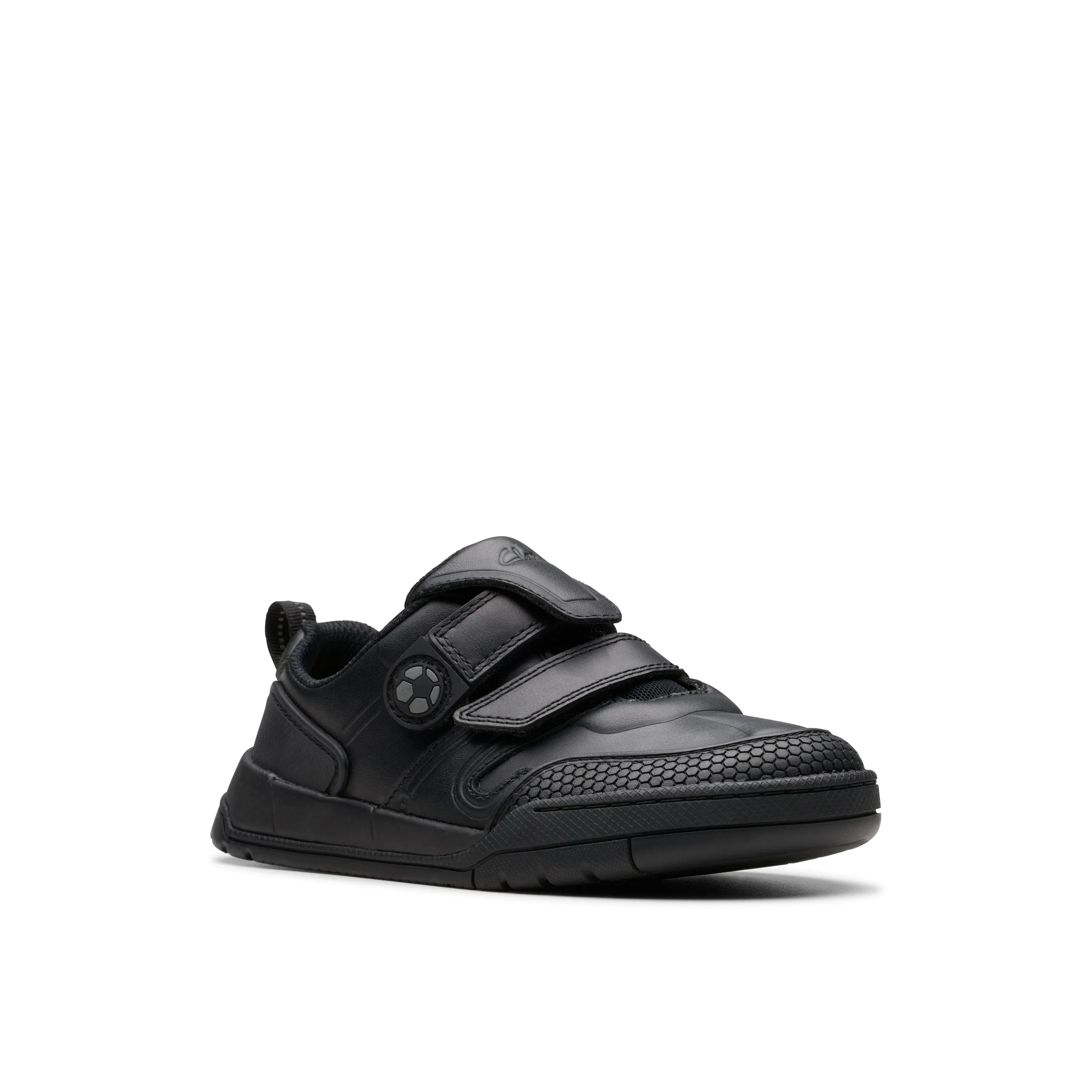 Clarks Laser Track K Boys Black School Shoes