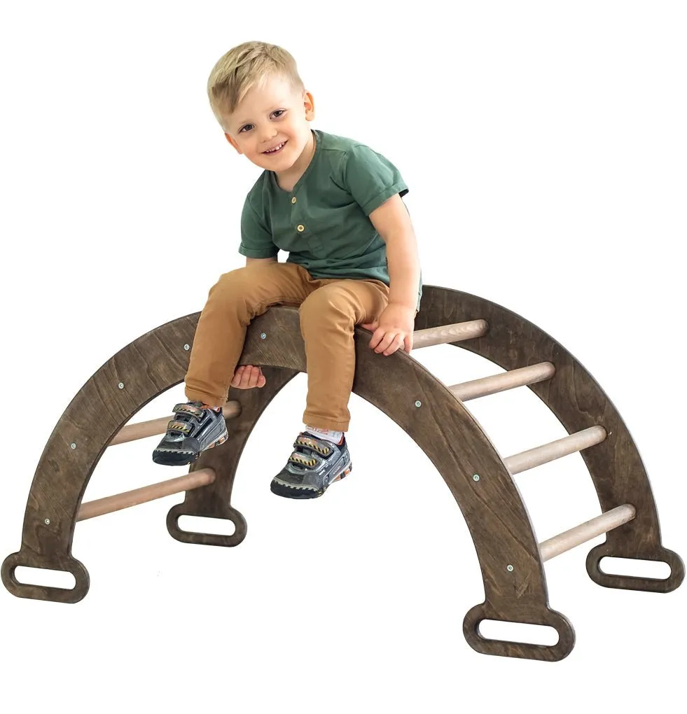 Climbing Arch & Rocker Balance - Montessori Climbers For Kids 1-7 Y.o. – Chocolate