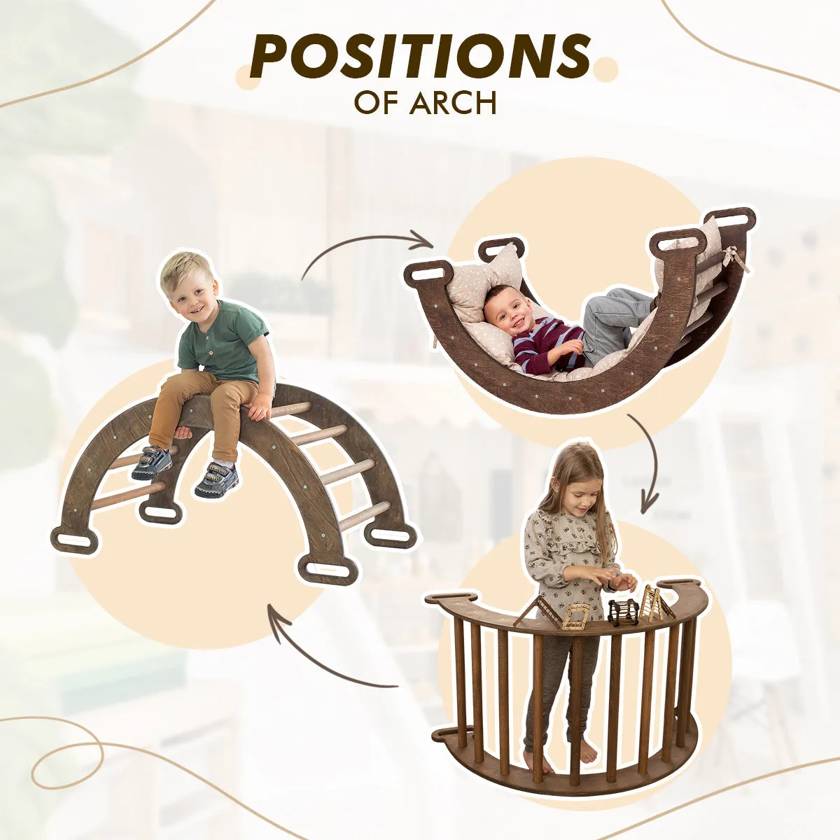 Climbing Arch Chocolate   Cushion - Montessori Climbers for Toddlers