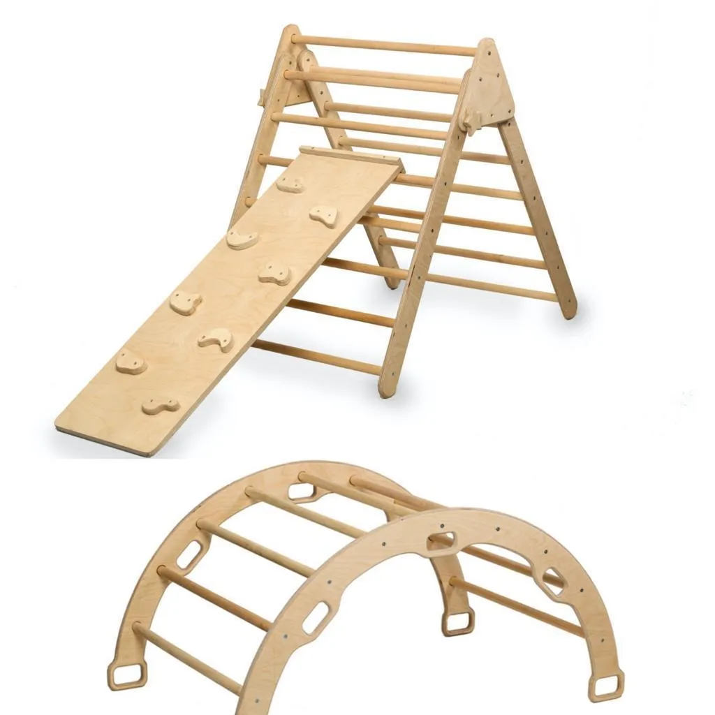 Climbing Triangle And Climbing Arch/rocker And  Rockwall/slider Ramp Or Ladder Slider Ramp