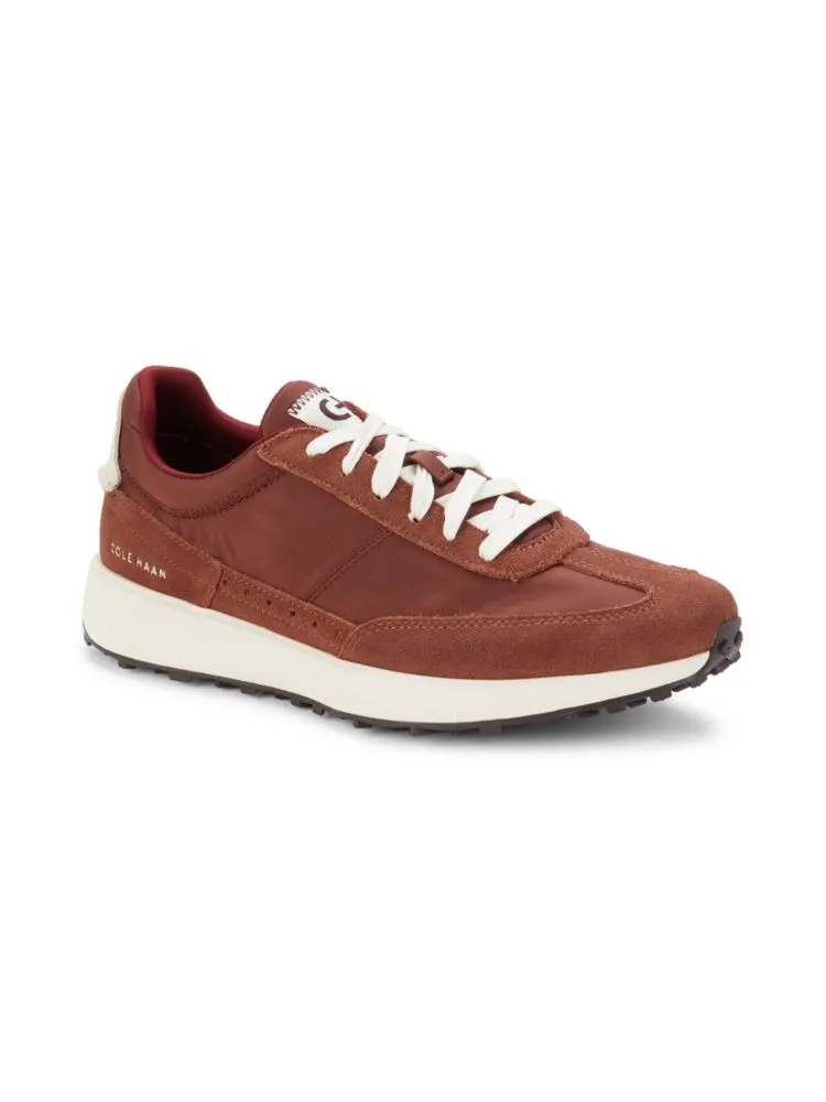 Cole Haan Suede Grand CC Midtown Sneaker with Contrast Sole in Dark Sequoia