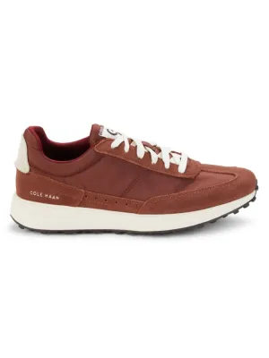 Cole Haan Suede Grand CC Midtown Sneaker with Contrast Sole in Dark Sequoia