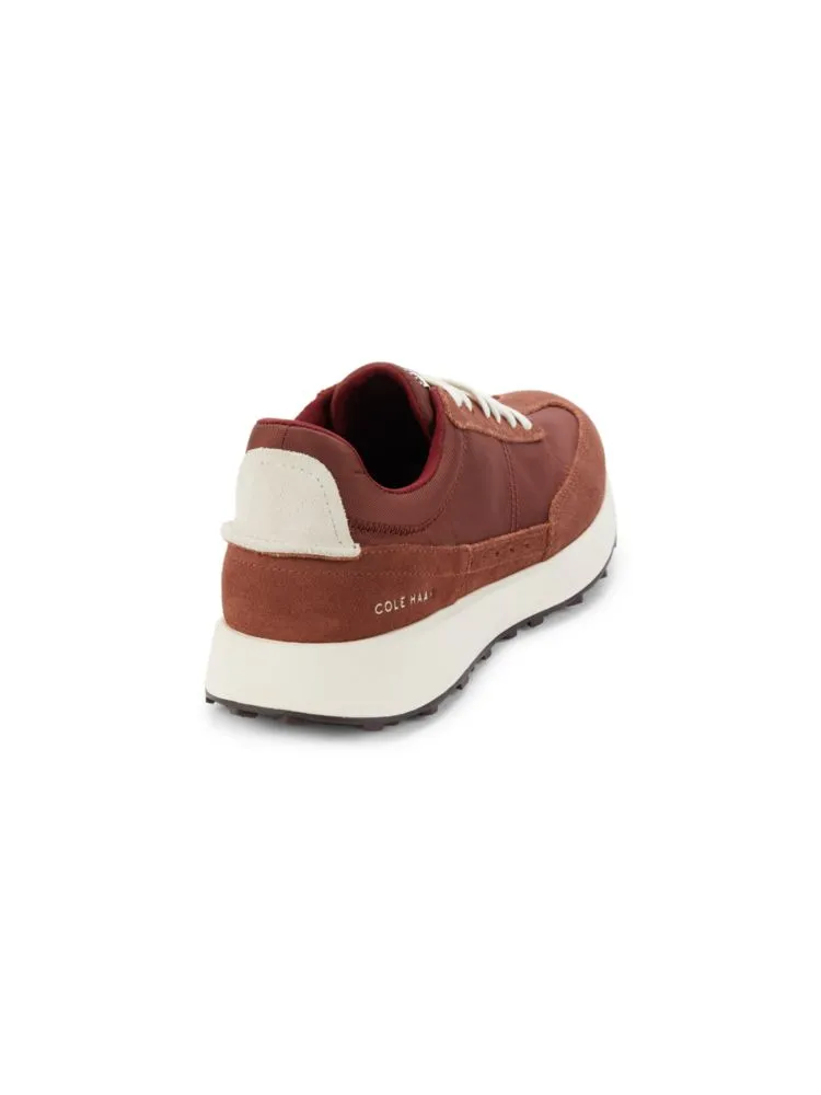 Cole Haan Suede Grand CC Midtown Sneaker with Contrast Sole in Dark Sequoia