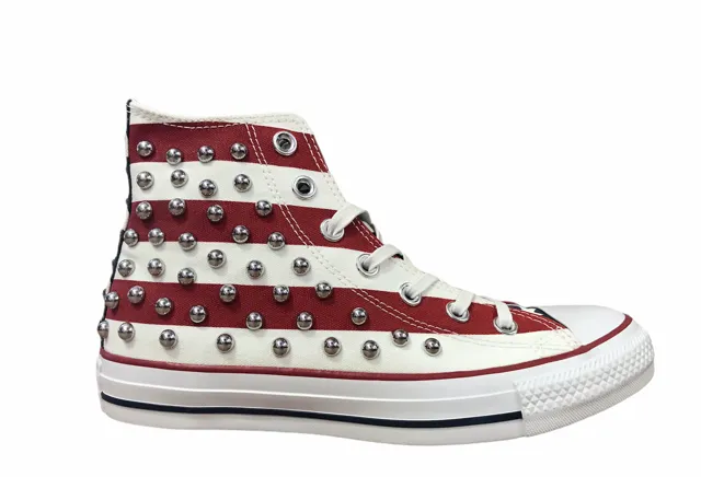 Converse scarpa sneakers da donna CTAS Bandiera USA 164994C bianco-blu-rosso