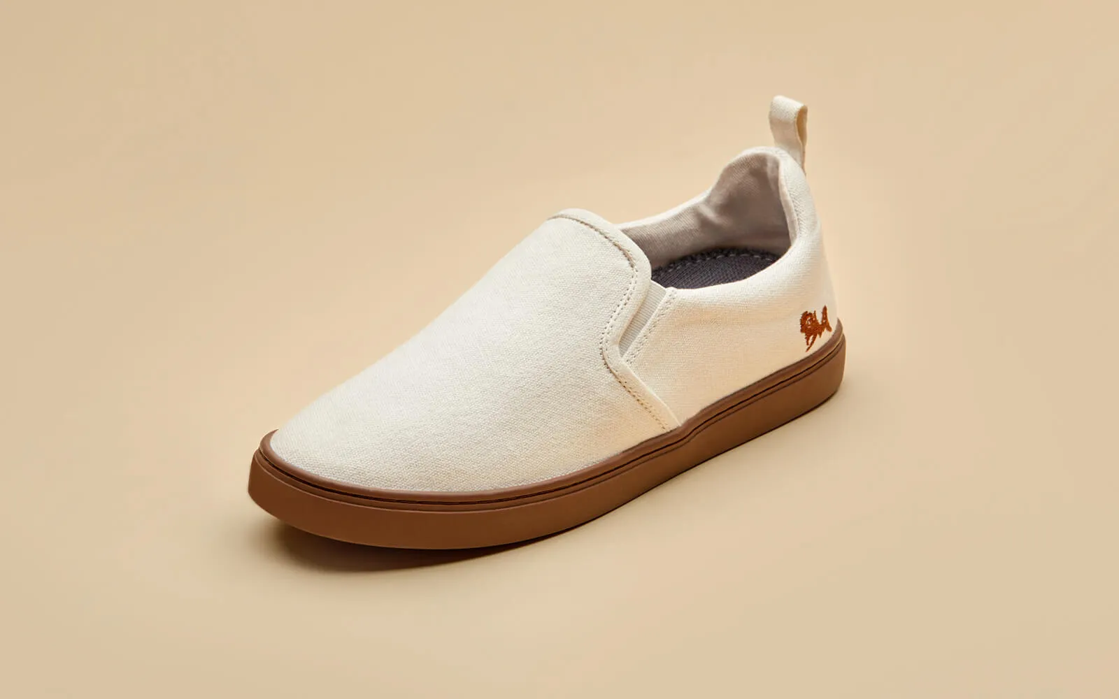 Cotton Slip Ons : Ivory Brown