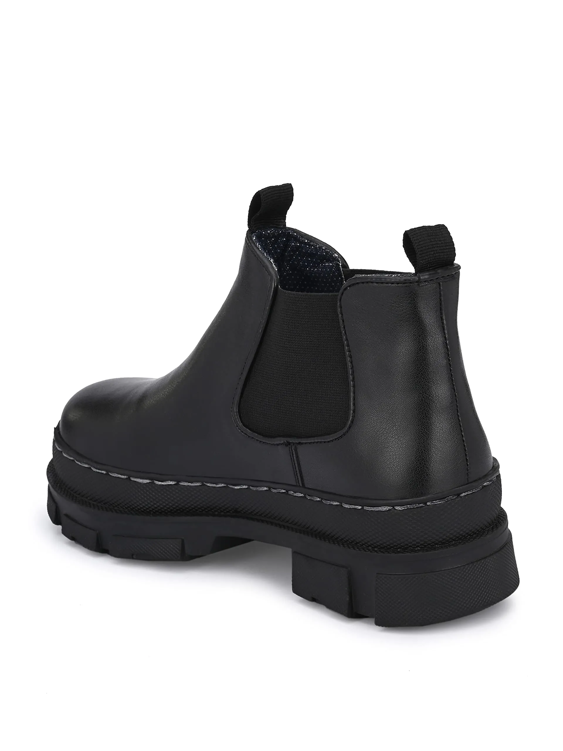 Delize Black Women Vegan Leather Chelsea Boots