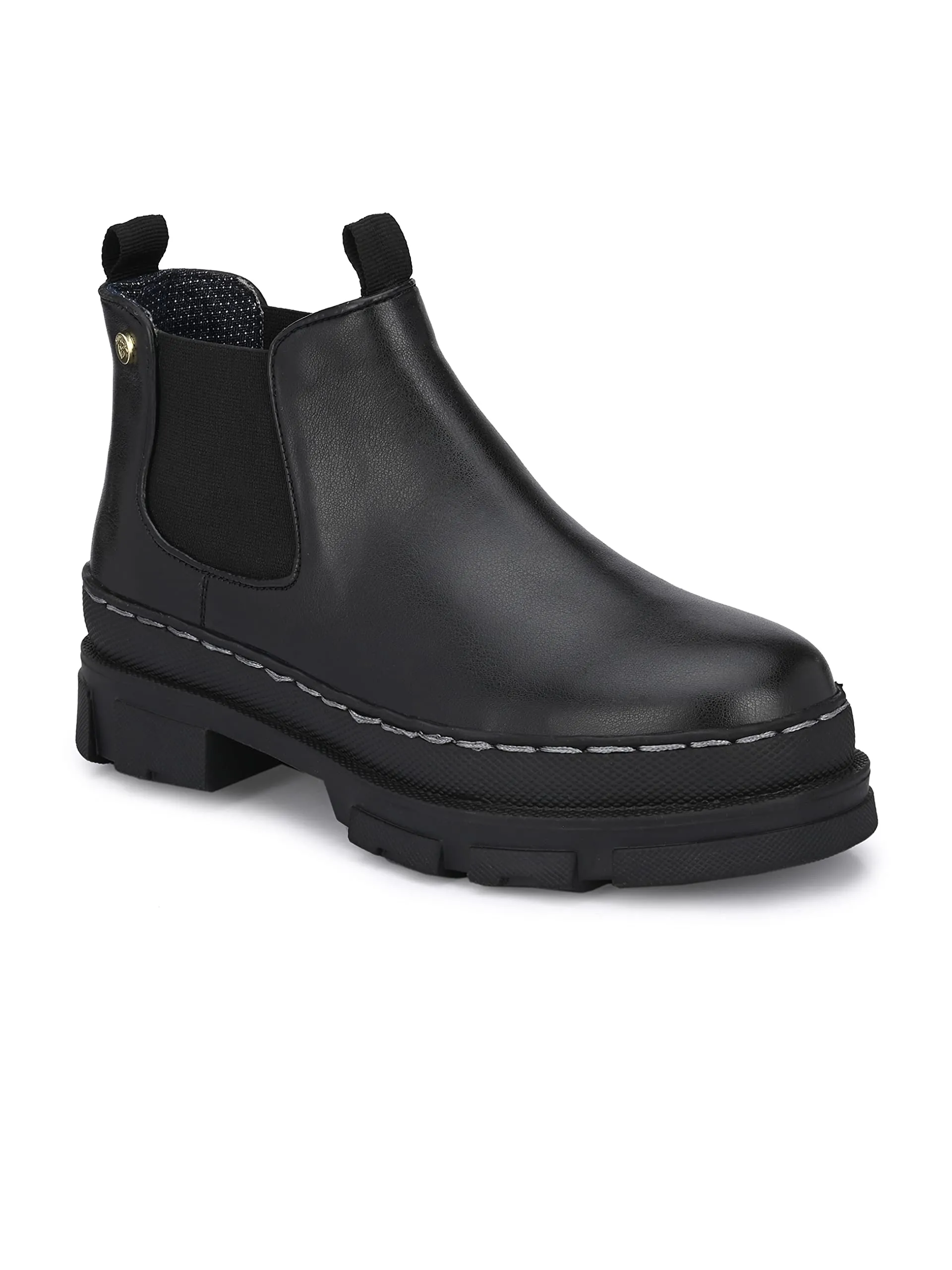 Delize Black Women Vegan Leather Chelsea Boots