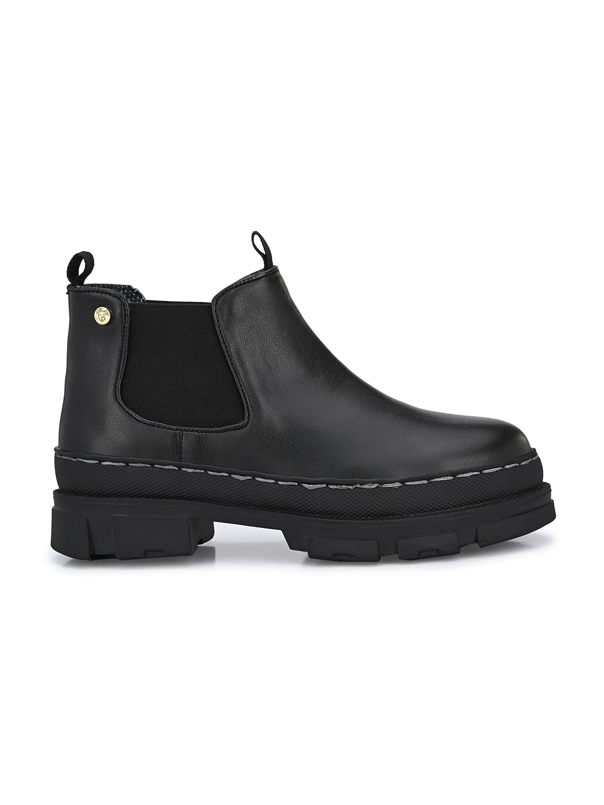 Delize Black Women Vegan Leather Chelsea Boots