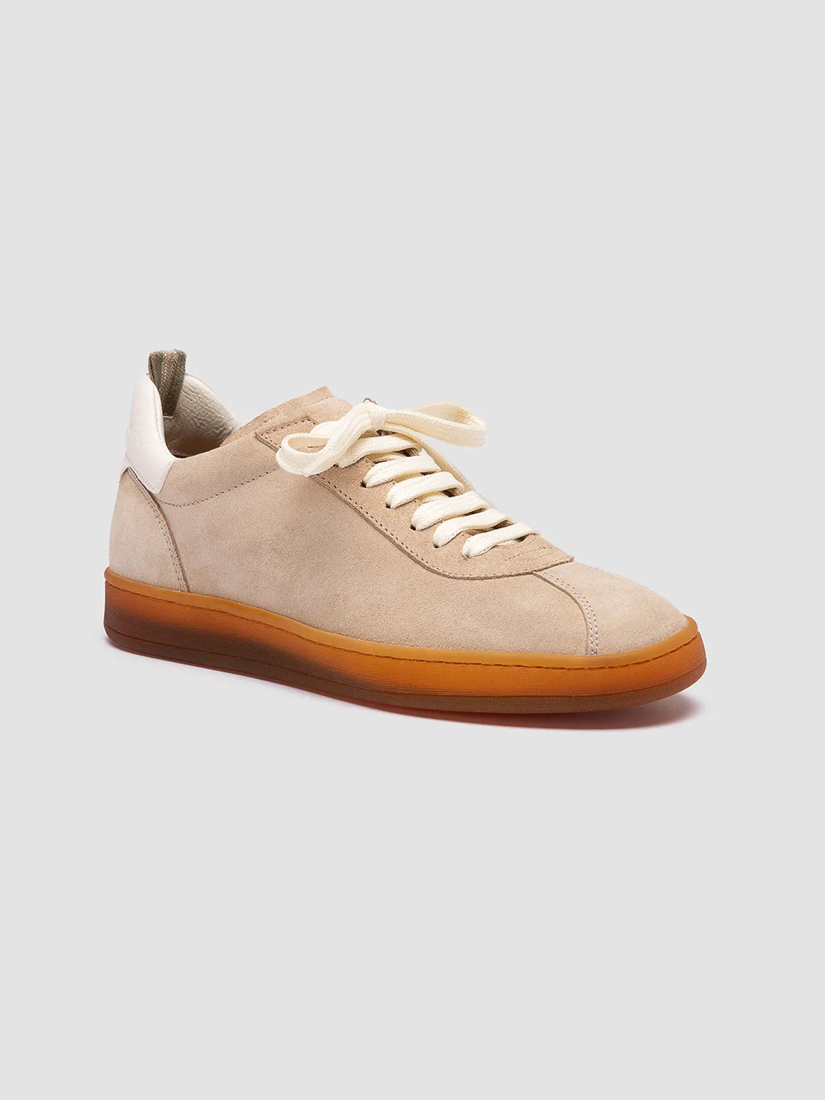 DESTINY 101 - Beige Leather and Suede Low Top Sneakers