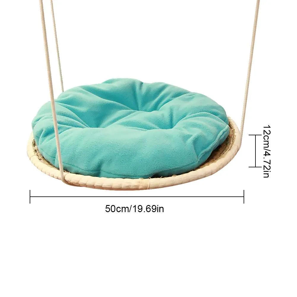 Detachable  Cozy Cushion Straw Climbing Bed for Cats - Red-eye