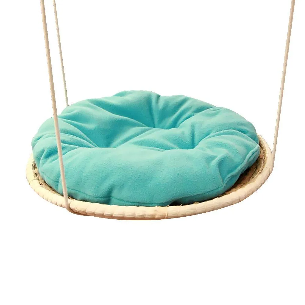 Detachable  Cozy Cushion Straw Climbing Bed for Cats - Red-eye