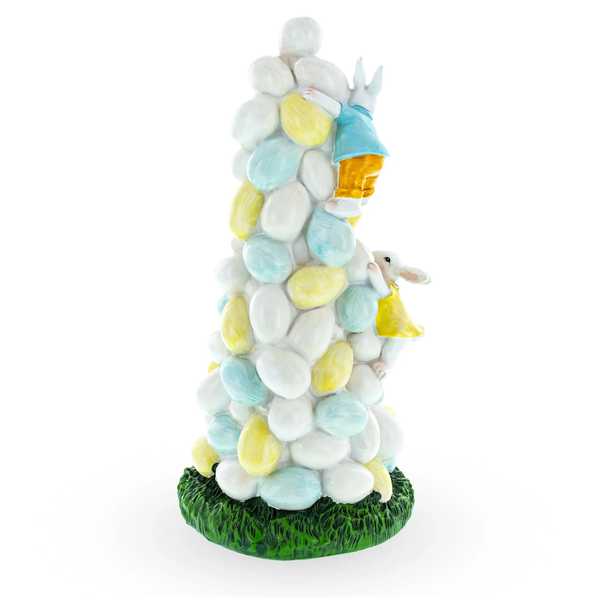 Easter Ascent: Bunnies Climbing Easter Egg Tree Figurine