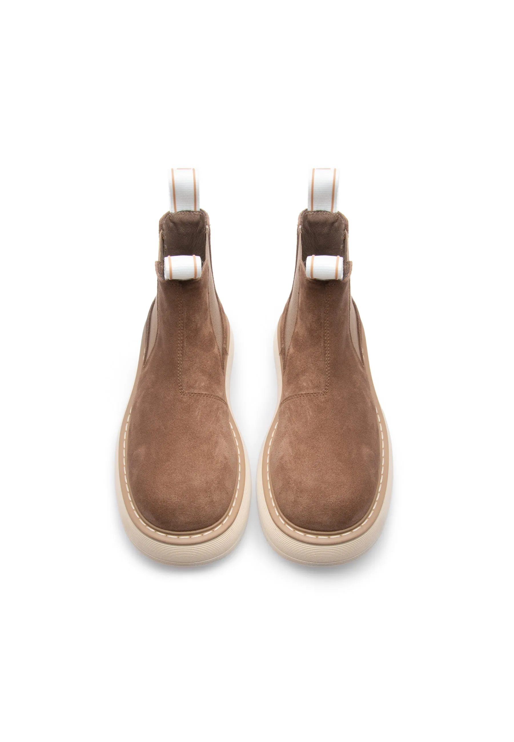 Ella Taupe Suede Leather Chelsea Boots