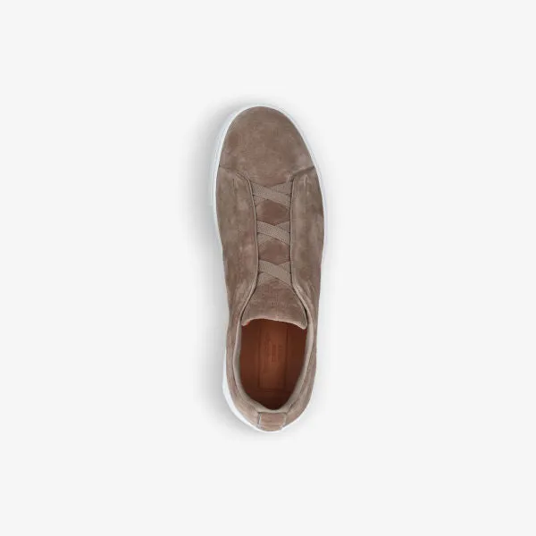 Ermenegildo Zegna Tripe Stitch Suede Sneakers, Beige