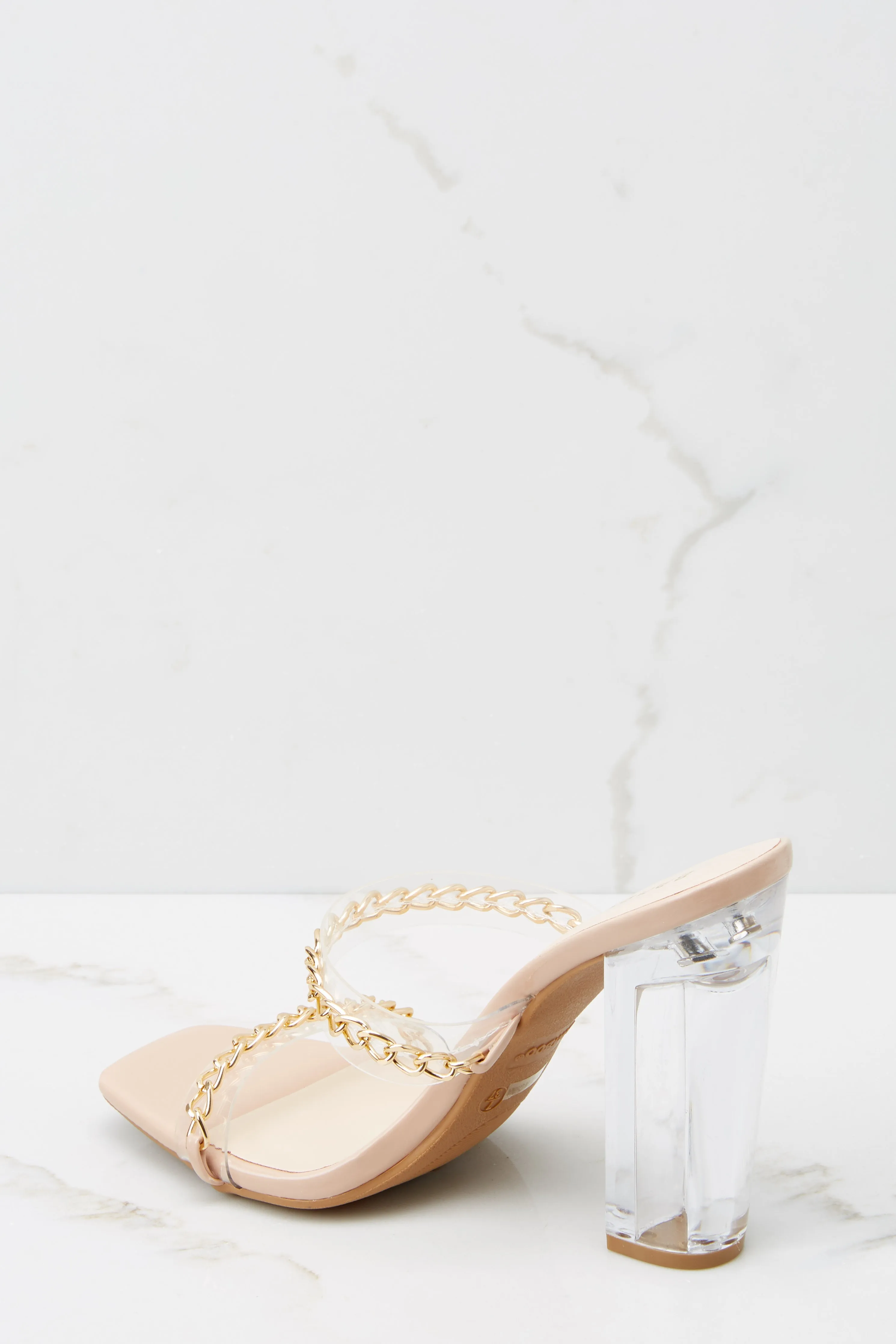 Fashion Edge Nude And Clear Heels