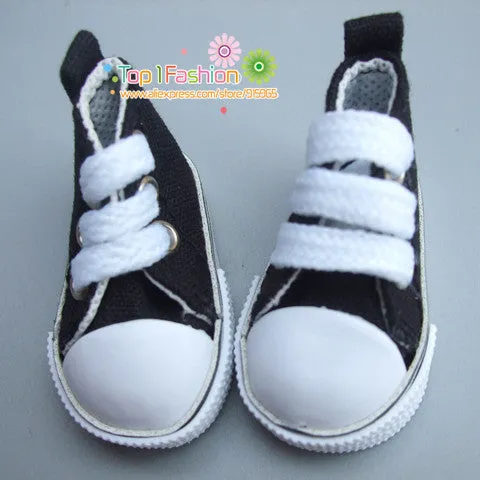 Free shipping 5cm doll shoes Denim Canvas Mini Toy Shoes1/6 Bjd For Russian Tilda Doll Sneackers