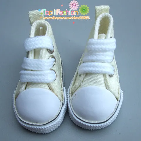 Free shipping 5cm doll shoes Denim Canvas Mini Toy Shoes1/6 Bjd For Russian Tilda Doll Sneackers