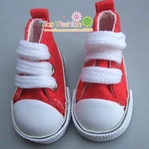 Free shipping 5cm doll shoes Denim Canvas Mini Toy Shoes1/6 Bjd For Russian Tilda Doll Sneackers